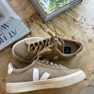 Veja Tan and White Sneakers